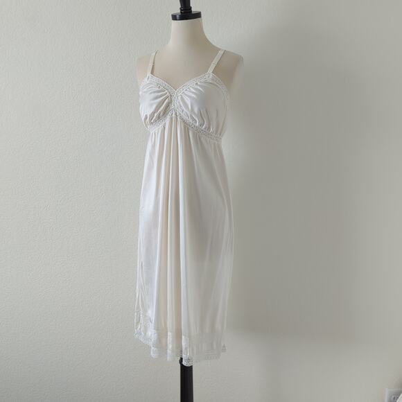 Vintage‎ Slip Dress White Lingerie JCPenny Nylon Lace Made USA 34 Small Medium - Picture 5 of 11